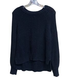 467. Madewell black knit scoop neck long sleeve sweater size small